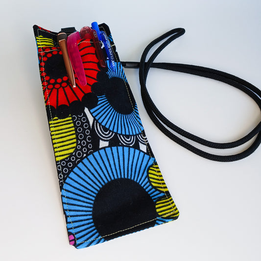 Single-Sided Cotton Eyeglass/Ink Pen Holder w/Lanyard